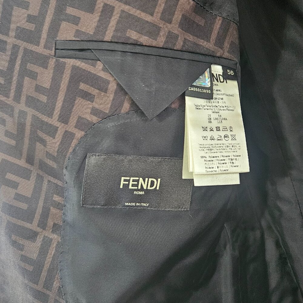 Fendi Men’s Suit Coat – Luxury Wool Blazer – Size L (IT 56) – Black – Authentic - Picture 4 of 13